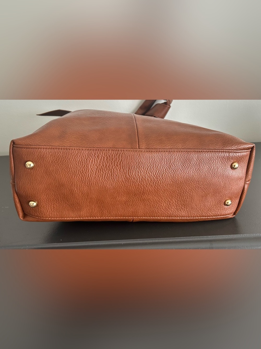 Sondra Roberts Brown Faux Leather Oversized Slouchy Hobo Shoulder Tote Bag - Picture 8 of 12